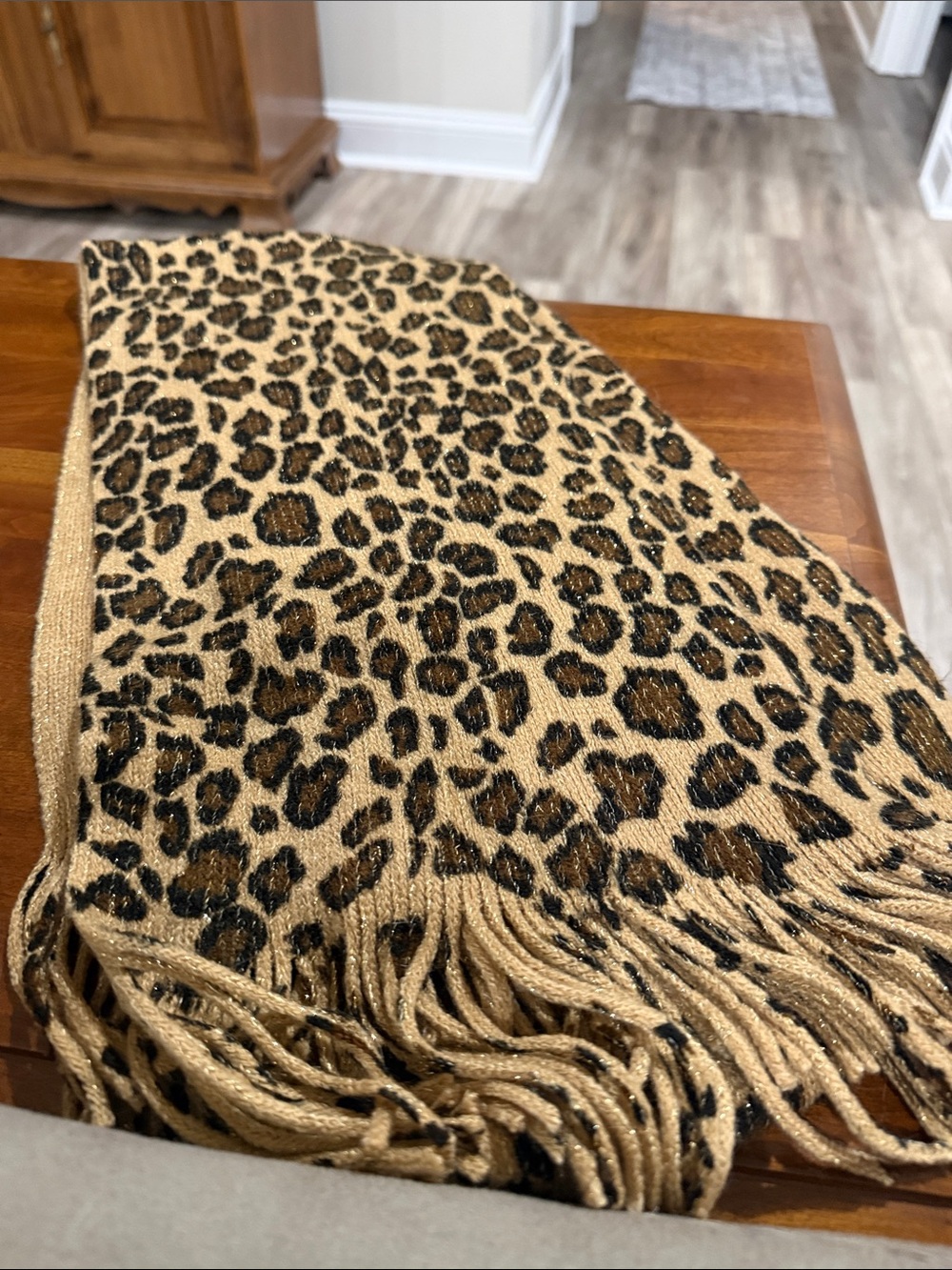 Leopard Print Scarf – Soft Neutral Animal Print